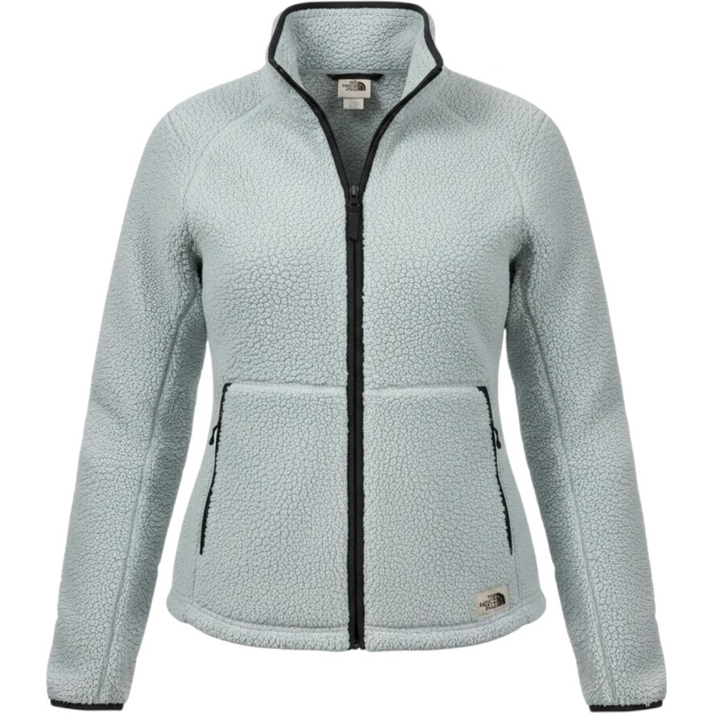 North Face Jacket Women's XL Full Zip Blue/Gray Sherpa Fleece Outdoors Warm Cozy